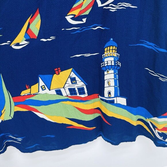 Anthropologie Midi Dress 0 Women's Colloquial Boat Off-Shoulder Nautical Blue - Picture 9 of 12
